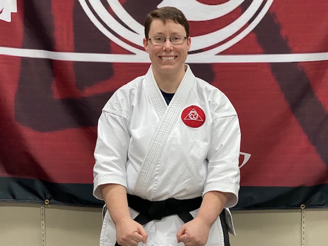 Laura in her karate uniform